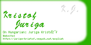 kristof juriga business card